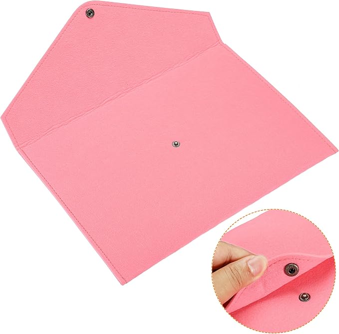 PATIKIL File Bag Felt Folder 2 Pack A4 Envelope Document Storage Pouch Organizer for Office Business, Pink