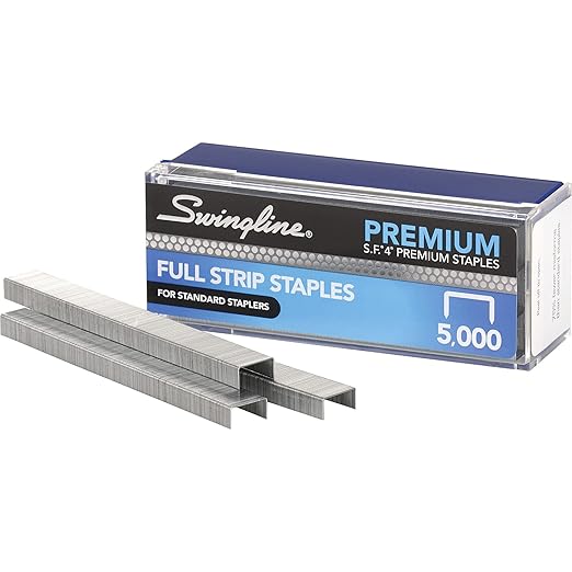 Swingline S.F. 4 Premium Staples for Desktop Staplers, 1/4" Length, 210/Strip, 5000/Box (35450)