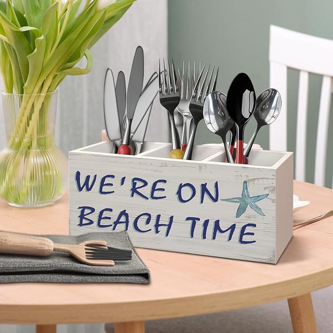 Beach Gifts Pen Holder for Home Office Desk, Coastal Office Decor, Beach Lover Gifts Makeup Brush Toothbrush Holder Organizer for Bathroom Desk Accessories