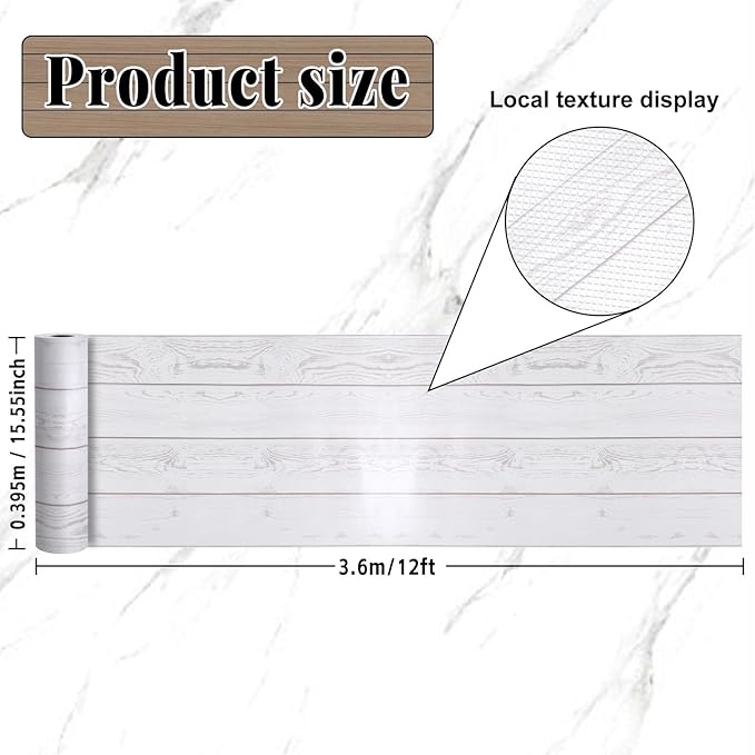 White Wood Bulletin Board Roll Reusable Waterproof Erasable Bulletin Board Fade Resistant Wrinkle Resistant Poster Non-Woven Fabric Bulletin Board Roll for Classroom Decor Wrap Crafts 15.55" x12ft