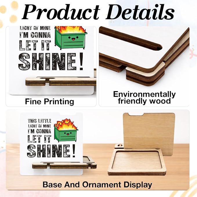 Inspirational Office Gift for Women - Multi-functional Desk Organizer - Humorous Dumpster and Fire Office Quote Wooden Sign for Desk Shelf Table Decor