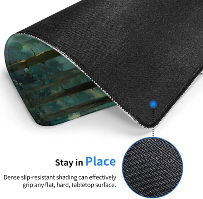 Voltique Mouse Pad Small Desk Mat, Forest Computer Mousepad with Stitched Edges Non-Slip, Keyboard Mouse Pad for Desktop Office Desk Accessories