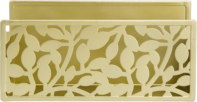 MyGift Magnetic Dry Erase Marker Holder Brass Metal for Whiteboard,Dry Erase Markers and Accessories Storage Basket Organizer with Floral Cutout Design