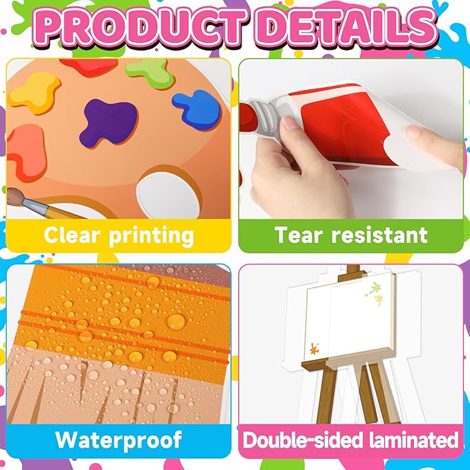 Art Bulletin Board Decorations Set Colorful Back to School Classroom Decorations Be an Artist Motivational Paint Splatter Paper Cutouts March Bulletin Board for School Wall Door Decor Supplies