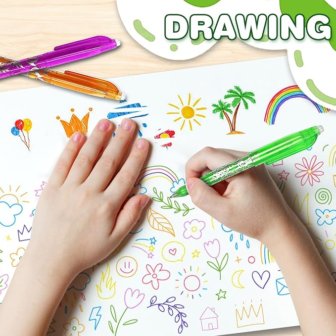 12 Pack 0.5 mm Erasable Gel Pens Rapid Dry Consistent Ballpoint with Ergonomic Grip for Writing Illustrating Fixing Rewritable Multicolor Pens for School Office Design