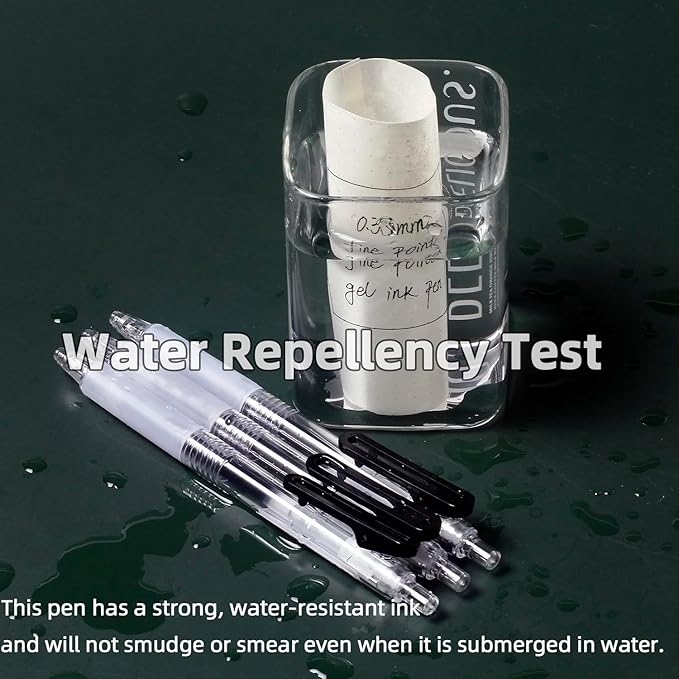 Pens & Pen Refills Set : 6 Gel Pens +6 Refills,0.38mm Black Pens Fine Point Smooth Writing Office Supplies