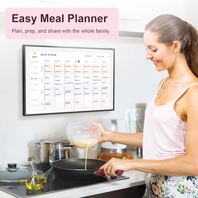 Digital Calendar, Smart WiFi Electronic Calendar&Chore Chart, IPS Touch Screen HD Display for Family Schedules, Share Moments Instantly from Anywhere (16 black)