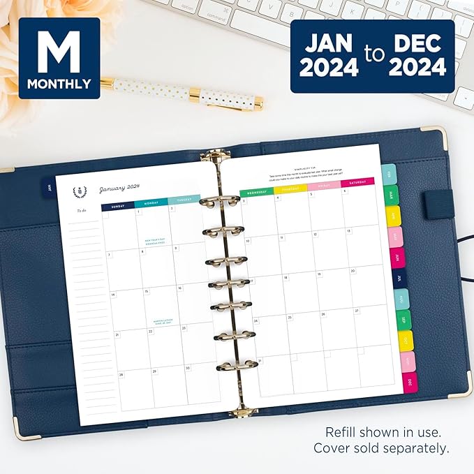 AT-A-GLANCE Simplified by Emily Ley 2024 Daily Refill Set, 5-1/2" x 8-1/2", Desk Size, One Page Per Day Refill (EL100-4311-24)