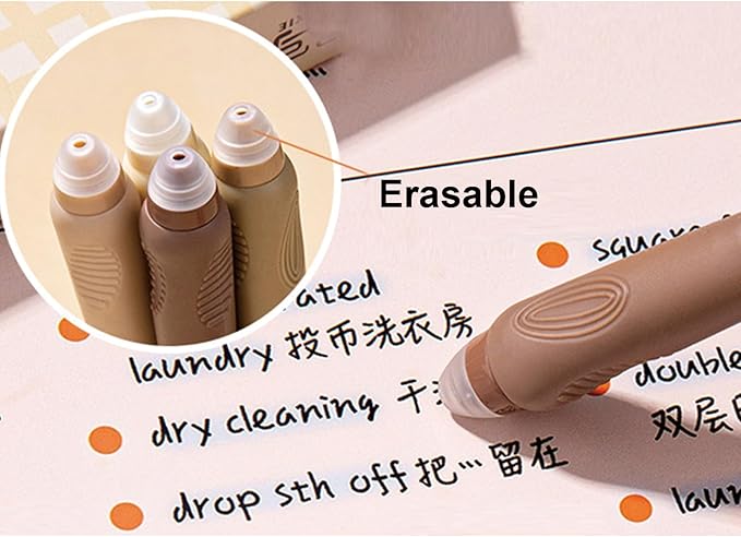 MOZXIRZ 4 Pcs Cute Cat Erasable Pens Retractable Pens Erasable Gel Ink Pens Cartoon 0.5mm Point Black Ink Pen Kawaii Writing Pen Office School Supplies Women Girls Boys (Cat-Black Ink)