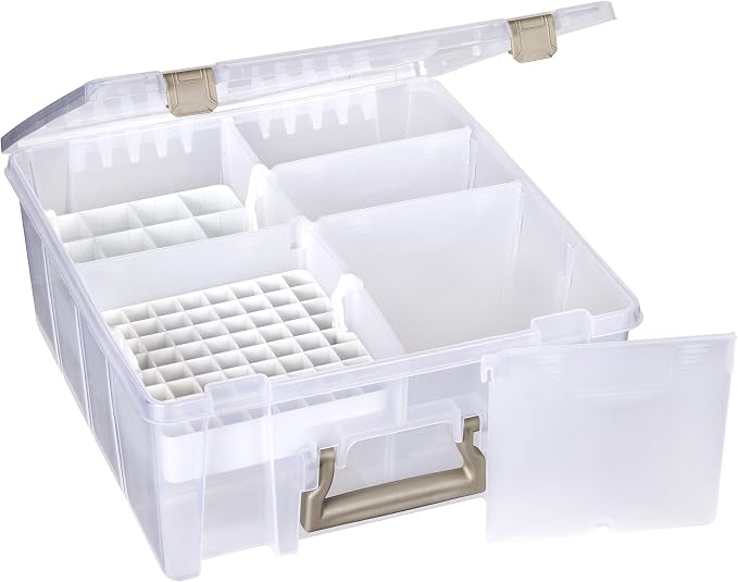 ArtBin 6993SP Super Satchel Double Deep with Papercrafting Accessory Tray, Clear, 1 Satchel & 1 Tray
