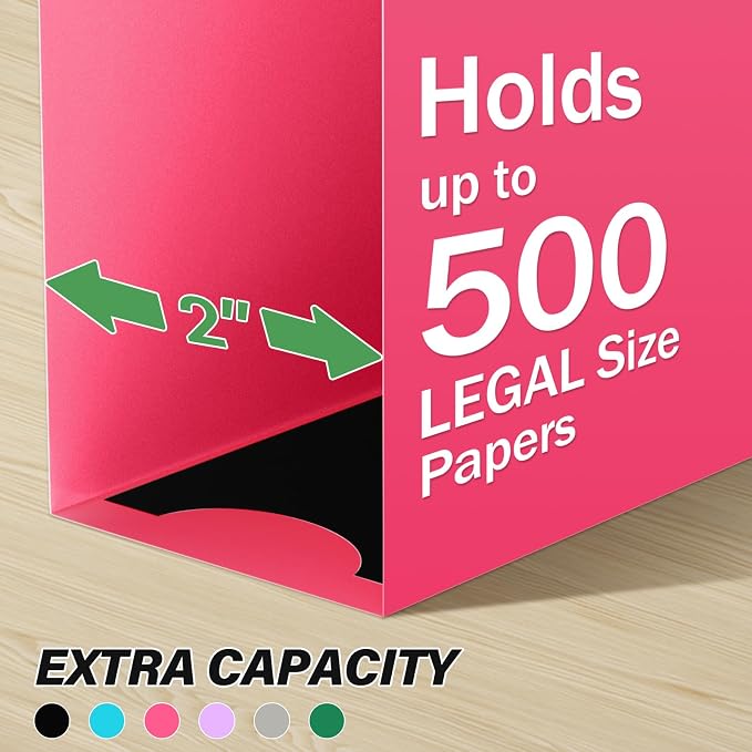 Ansook Legal Size Hanging File Folders Extra Capacity, Heavy Duty 2" Expandable Hanging Folder with Tabs,12 Pack Plastic Legal Size File Folders, File Cabinet Folders for Hanging File Folder Organizer