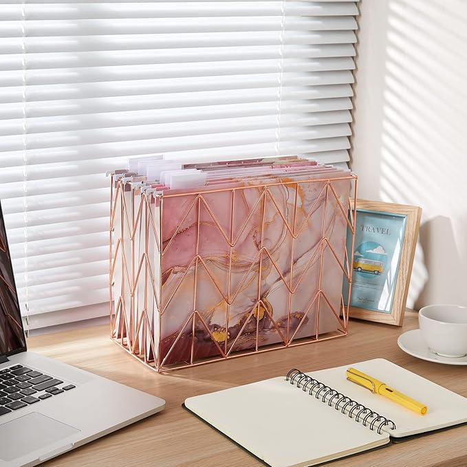 Y YOMA 18 Pack Decorative Hanging File Folders Letter Size Cute Hanging Folder Pretty File Folder Organizer for Filing Cabinet Office Home Work Documents with 1/5-Cut Adjustable Tabs, 3 Rose Design