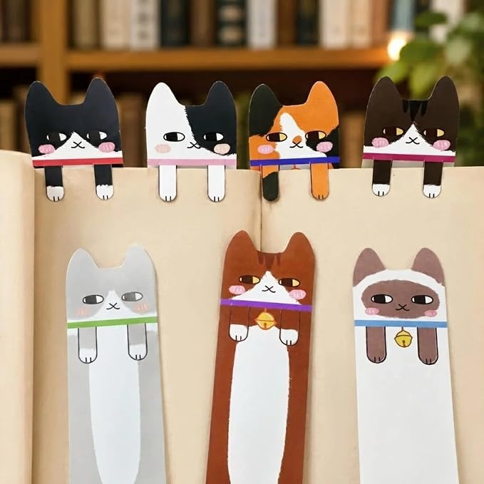Cute Bookmarks Bulk Gifts - 90 Pcs Cats Paper Bookmark for Women Girls Students Book Lovers Animals Page Marks School Office Classroom Reading Accessories Bookish Gift for Birthday Graduation
