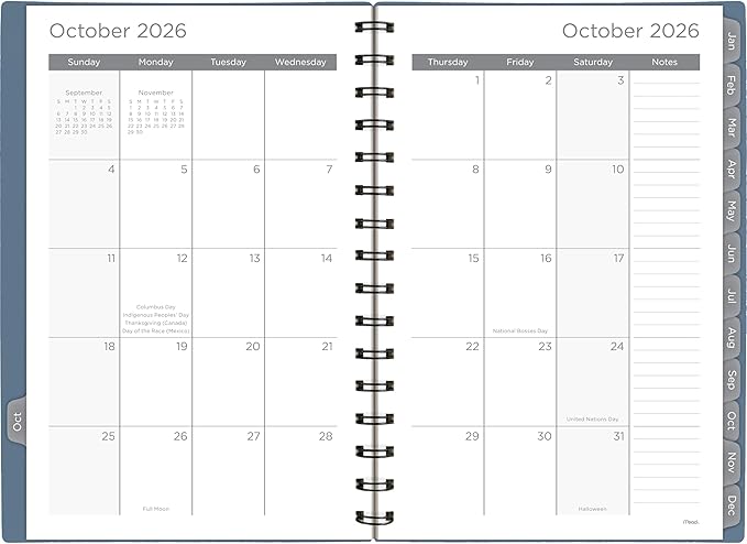 Mead 2027 Planner, Weekly & Monthly, 15-Month Oct-Dec, 5.5" x 8.5", Composure Blue (1806-200-27)
