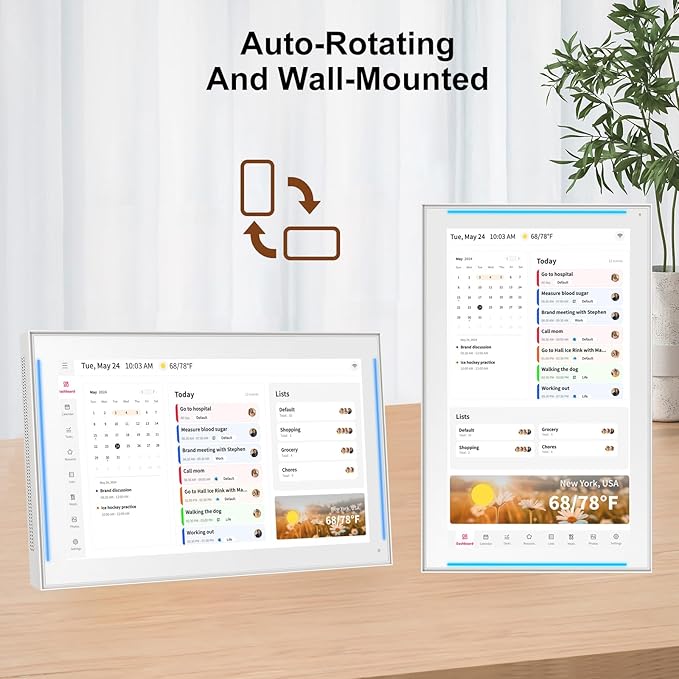 Akimart Calendar: 15.6 inch Wall Planner Digital Calendar & Chore Chart With LED Reminder, Smart Touchscreen Interactive Display for Family Schedules, Hearth Display Digital Calendar, Great for Organizing Your 2026 Year