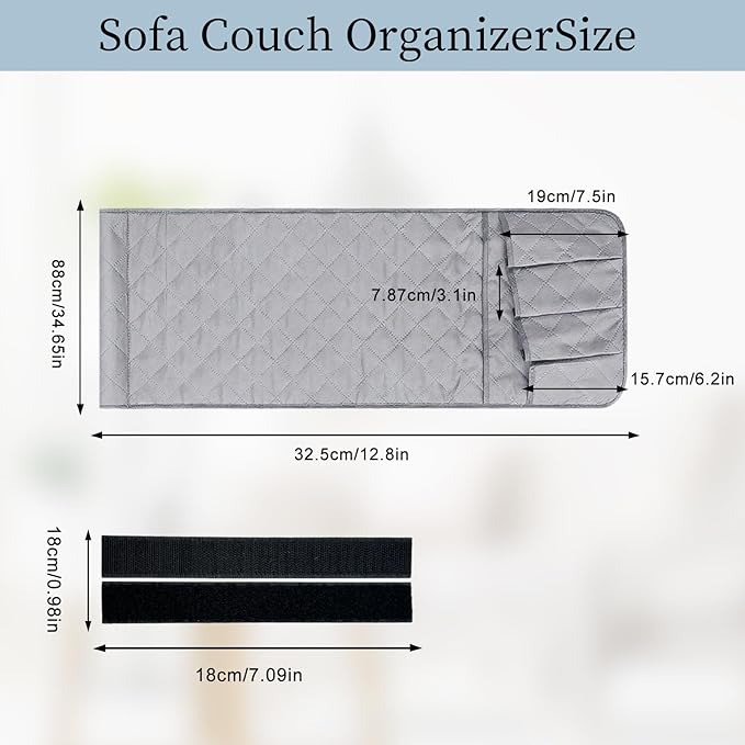 This 32-inch sofa armrest storage bag is suitable for sofas, recliners, and bedside use, providing convenient storage and organization.