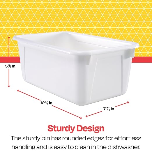 School Smart Sturdy Plastic Storage Tray, Multifunctional Design for Classroom, Home, and More, Standard Cubby Size, White