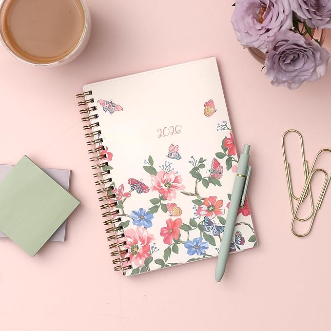 Blue Sky 2026 Weekly and Monthly Planner Calendar, January 2026 - December 2026, 5" x 8", Flexible Frosted Cover, Laminated Tabs, Durable Twin Wire Binding, Fly By