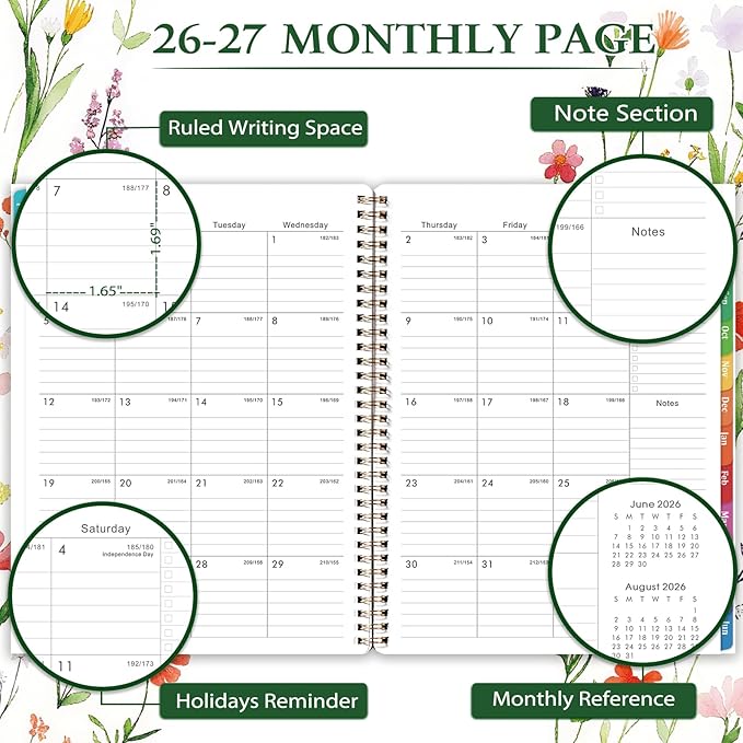 2026-2027 Planner - 9" x 11" Planner Weekly and Monthly 2026-2027, from JULY 2026 to JUNE 2027, Academic Planners with Tabs, Twin-Wire Binding, Inner Pocket, Premium Thick Paper