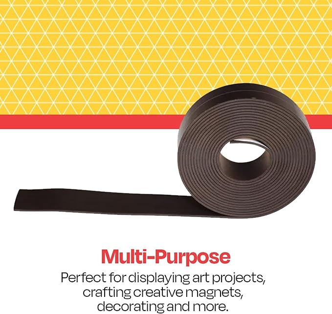 School Smart Adhesive Backed Magnetic Rubber Strip, 1 in X 10 ft