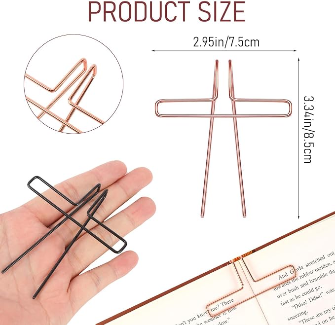 Book Clips to Hold Book Open, 4 Packs Book Holders for Reading Hands Free Metal Music Book Page Holder Portable Book Opener Holder Clips for Women Girls Student Teacher Book Lovers Reading Accessories