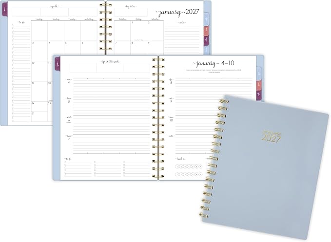 AT-A-GLANCE 2027 Planner, Weekly & Monthly, 13-Month Jan-Jan, 7" x 8.75", Harmony, Ice Blue (1099-805-38-27)