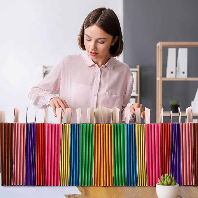 Tenceur 36 Pcs Expanding File Pocket Folder Organizer Letter Size Expandable File Folder 3.5 Inch Expansion Colored File Jackets for Office School 9.5 x 11.75 Inches 9 Colors