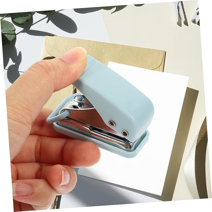 Mini Hole Punch Portable Office Stapler Compact Document Stitcher for Students Sturdy Desk Ornament for School and Office Supplies