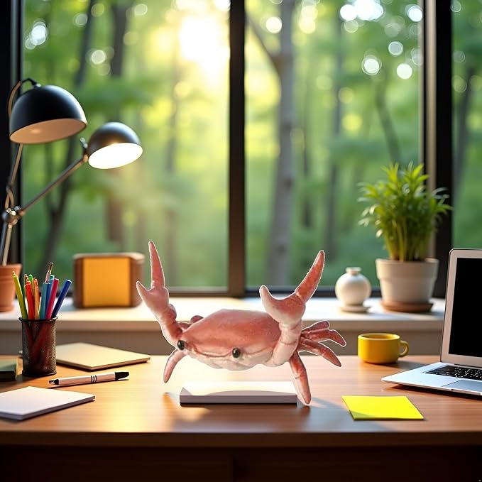 1Pcs Creative Crab Pen Holder Weightlifting Crabs Pen Stand Storage Rack, Office Desktop Decoration, Pencil Holders Desk Supplies Holders and Dispensers, Workspace Organizers (Orange)