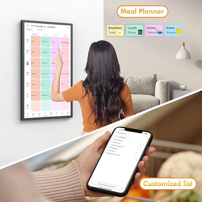 32" Smart Digital Frame Calendar-for-Family-Planner - Electronic Calendar for Business Chore Chart, Touchscreen Display for Family Schedules, Auto-Sync Google iCloud Outlook Calendars for Mom Dad