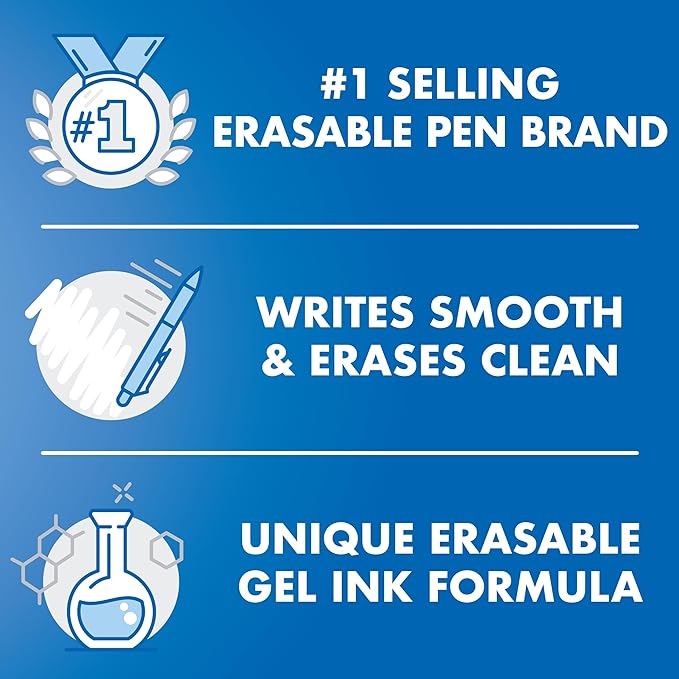 Pilot, FriXion Synergy Clicker Erasable, Refillable, Retractable Gel Ink Pens, Extra Fine Point 0.5 mm, Pack of 12, Purple Ink