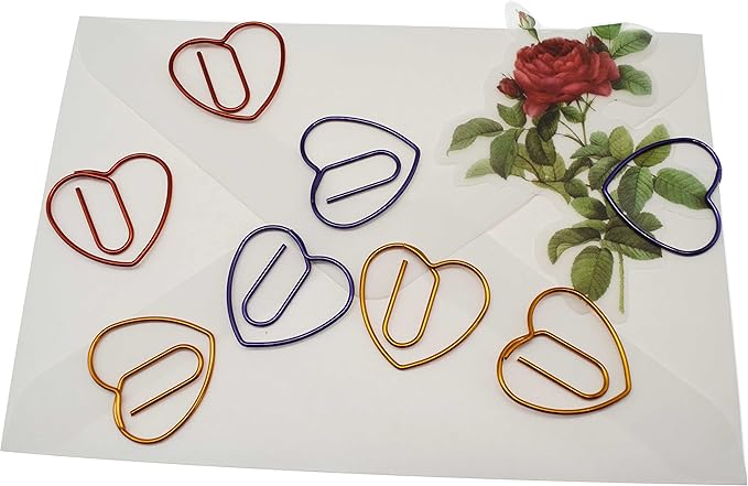 Purple Heart Paper Clips (50 Pcs), Mothers Day Teacher Appreciation Gifts