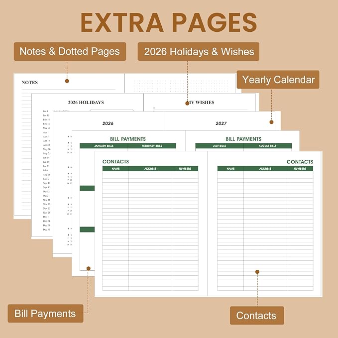 Planner 2026-2027 Weekly and Monthly 18 Month Daily Calendar Planners July 2026-Dec 2027 8.5 x 11 Yearly Hardcover Large Agenda with Stickers& Tabs for Women- Sunflower