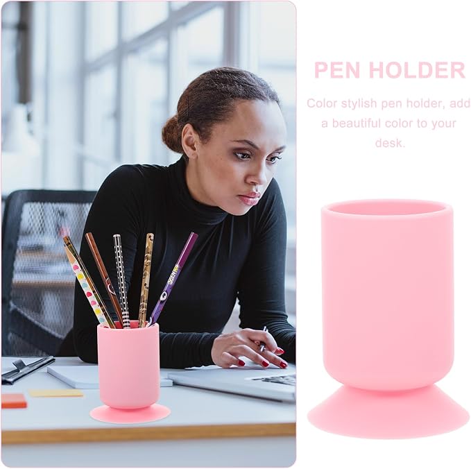 FOMIYES Multipurpose Makeup Brush Holder Organizer with Suction Cup for Desk Pen Storage and Cosmetic Tools 3.9X1X3.9 Inches