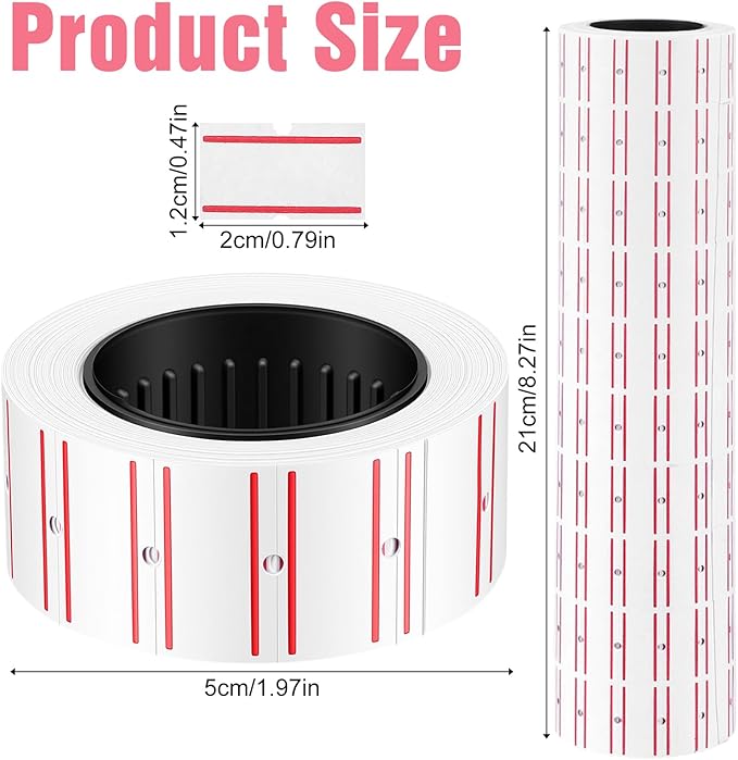 30000 Pcs Price Gun Labels, 60 Rolls Price Gun Stickers Paper Compatible with Most of Price Tag Machines(Mx-5500, M5500, HG979), Prices Tags Stickers for Office Retail Shop Organization Marking