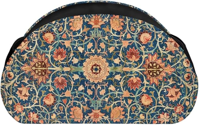 William Morris Fruit Print TV Remote Control Organizer PU Leather Desktop Storage Box,Table Caddy,Desktop Storage for Media Players/Controllers/Eyeglasses/Makeup Brushes/Pens