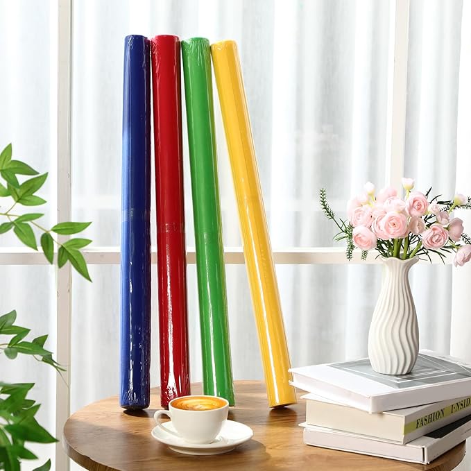 Skyygemm 4 Rolls Colored Bulletin Board Paper Nonwoven Craft Waterproof Fade Resistant Bulletin Board Paper Roll Bulk for Fall Art Decor Drawing Craft Painting(Rainbow Color,2 x 12 ft)