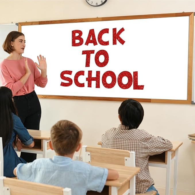 150 PCS Large 6" Bulletin Board Letters Set, Glitter Red Classroom Alphabet Cutout Letter for Bulletin Board Display Home School, A Great Helper to Inspire Students' Learning Interest