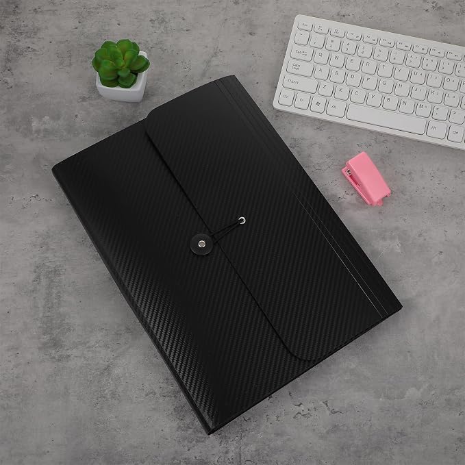 2pcs Expanding File Folders,13 Pockets Accordion File Organizer Document Organizer with Elastic Buckles Closure,A4 Paper Document Organizer for Home School Office