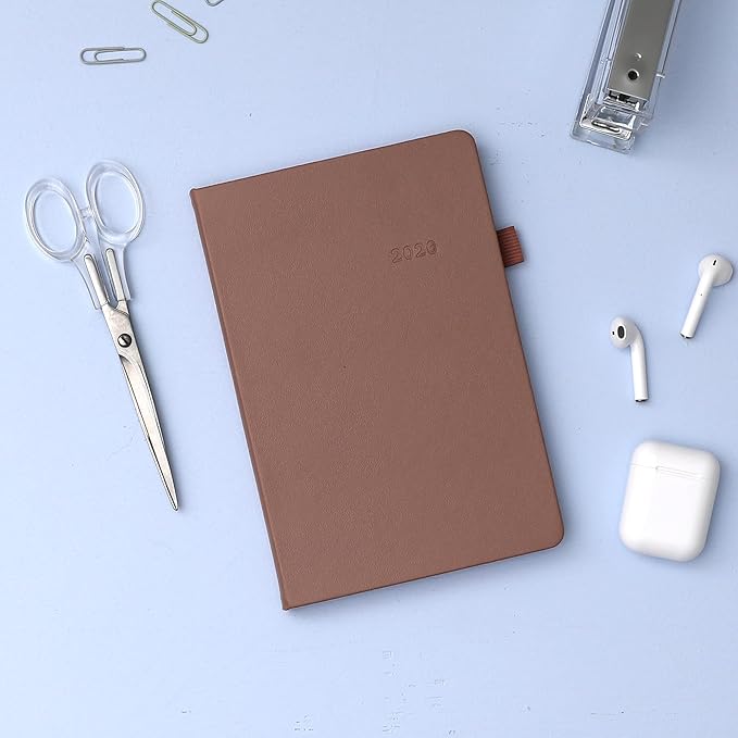 Blue Sky 2026 Weekly and Monthly Planner Calendar, January 2026 - December 2026, 5" x 8", Faux Leather Hard Cover, Bookbound, Tabs, Pen Loop, Soft Brown
