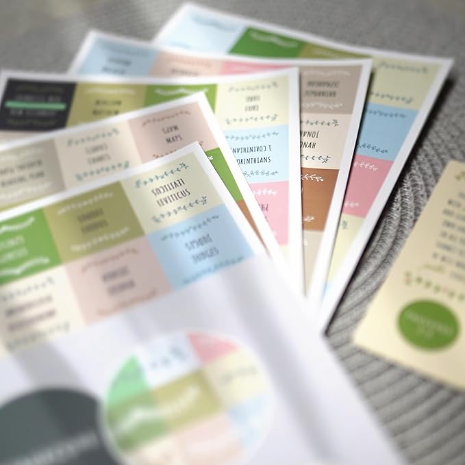 Green, Blue & Pink Bible Book Tabs, 100 Soft-Touch, Laminated Bible Tabs for Jesus Bible, Bible Accessories, Protestant & Catholic Bible Tabs, Bible Tabs for Women & Men