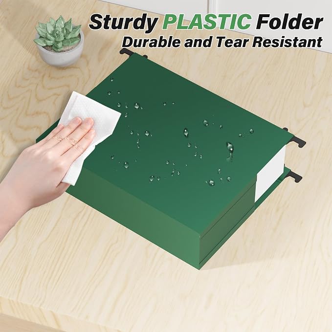 Ansook Plastic Hanging File Folders Letter Size, 3 inch Hanging Folders for Filing Cabniet, 6 Pack File Folders with Tabs, Hanging File Folder Organizers for School Office Home - Assorted Colors