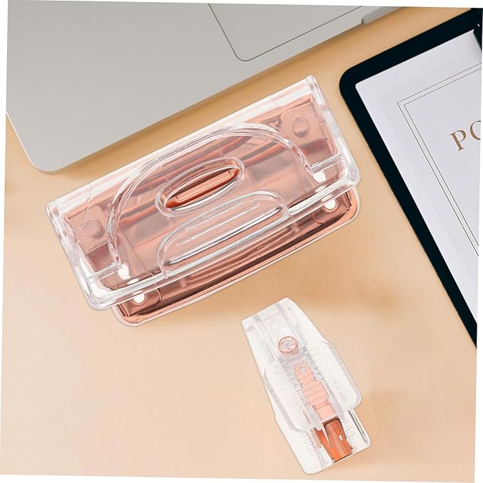 1set Stylish Office Supplies Portable Hole Puncher Staple Remover Heavy Duty Elegant Design for Use