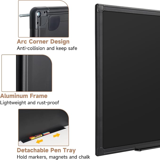 SELEAD Huge Magnetic Chalkboard 96 x 48 Inches - Black Aluminum Frame Chalk Board Wall Decor Long Plaque for Business, Menu, School, Office - 8 x 4ft Bulletin Display Board Pizarra