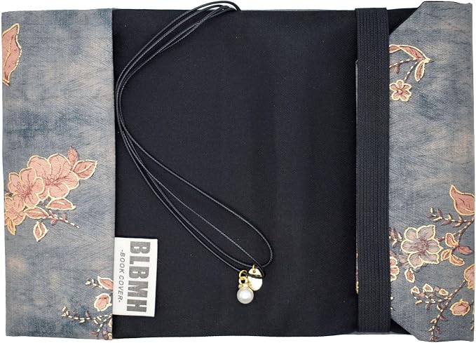BLBMH A6 Book Cover 4x6 | Non-Stretch Fabric Sleeve with Bookmark | Handmade Washable Protector for Paperback Journal Bible Notebook | Gift for Women Readers - Flower 4