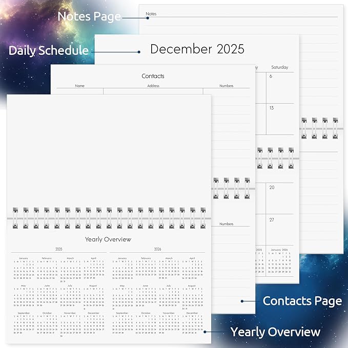 KONVINIT Pocket Calendar 2025-2027, Small Pocket Calendar 2026 for Purse - 3.5”×6.5” - Runs from July 2025 until December 2027, 2026 Monthly Planner with Coil for Organizing