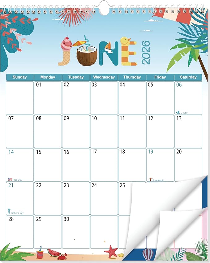 GuassLee Wall Calendar 2026-2027, Vertical Wall Calendar 2026, Jun. 2026 to Dec. 2027, 14" X 11" 19-Month Paper Hanging Planner Wall with Thick Paper for Office Home Planning & Organizing