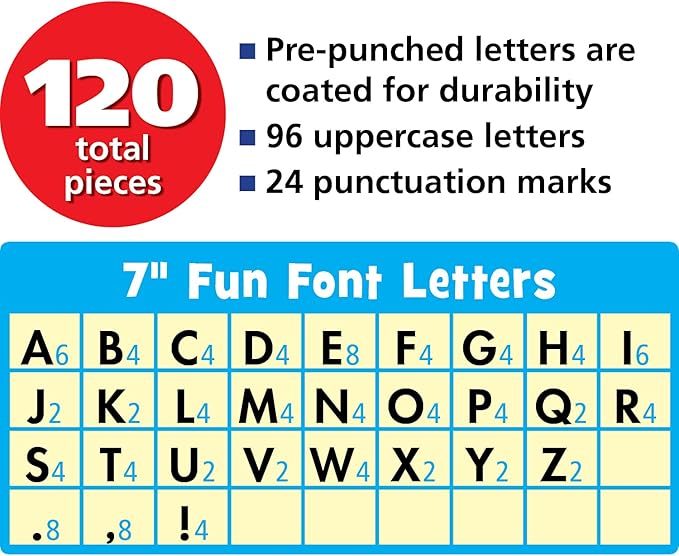Teacher Created Resources Electric Bright 7" Fun Font Letters (TCR77282)