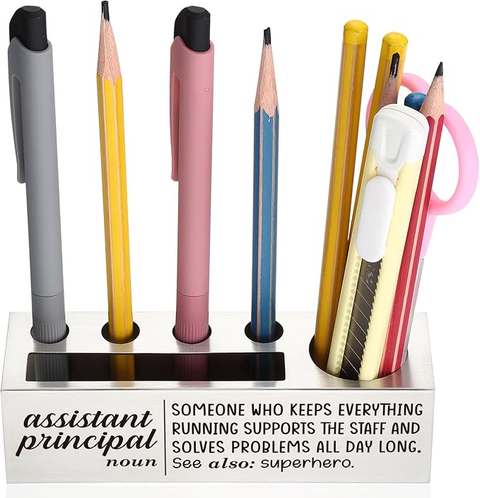 YODOCAMP Thank You Stainless Steel Pencil Holder for Assistant Principal, Appreciation Gift for Assistant Principal, Uplifting Desk Organizer for School Admin, Desktop Decor for School Office TZC175