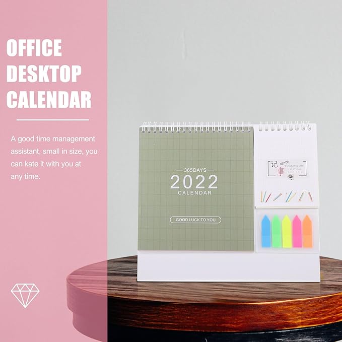 Mobestech Creative Desktop Planner Calendar with Memo Space Sturdy Multifunctional Monthly Schedule Organizer for Home Office Assorted Color
